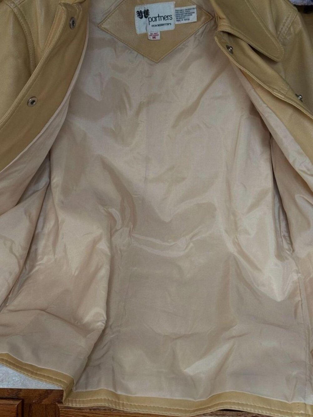 VTG 70s Partners from Mervyn’s Tan Leather Shirt Jacket Shacket Size M - Picture 2 of 8
